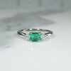 Emerald-Cut Emerald & Diamond Platinum Ring by 720