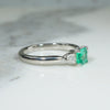 Emerald-Cut Emerald & Diamond Platinum Ring by 720