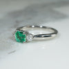 Emerald-Cut Emerald & Diamond Platinum Ring by 720