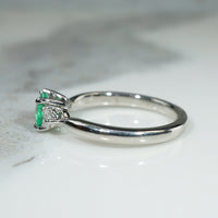 Emerald-Cut Emerald & Diamond Platinum Ring by 720