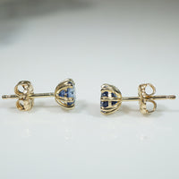 Sparkling Sapphire 14k Yellow Gold Stud Earrings