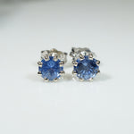 Lovely Montana Sapphire Studs in White Gold