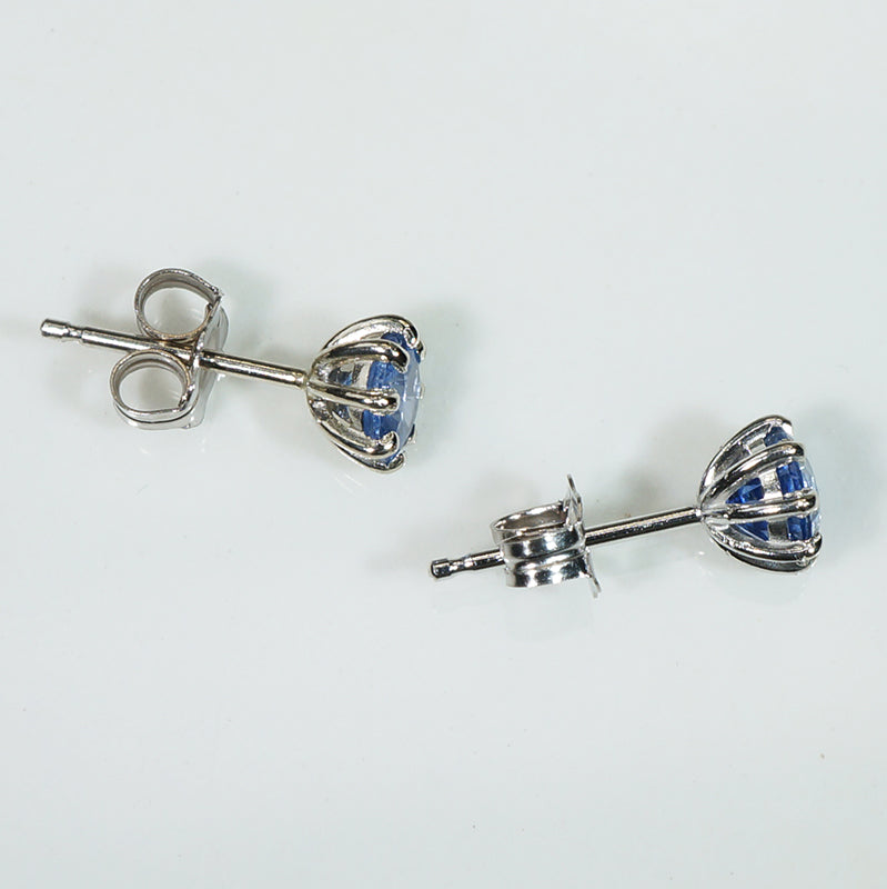 Lovely Montana Sapphire Studs in White Gold