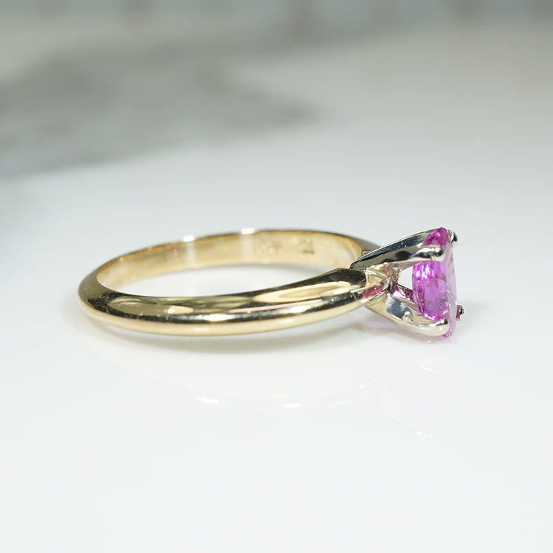 Vintage Pink Sapphire Engagement Ring