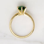 Magnificent Buff Top Tsavorite Garnet in 18k Solitaire Ring