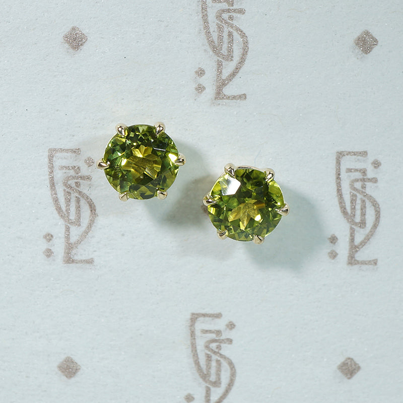 Rich Green 2tcw Peridot Stud Earrings