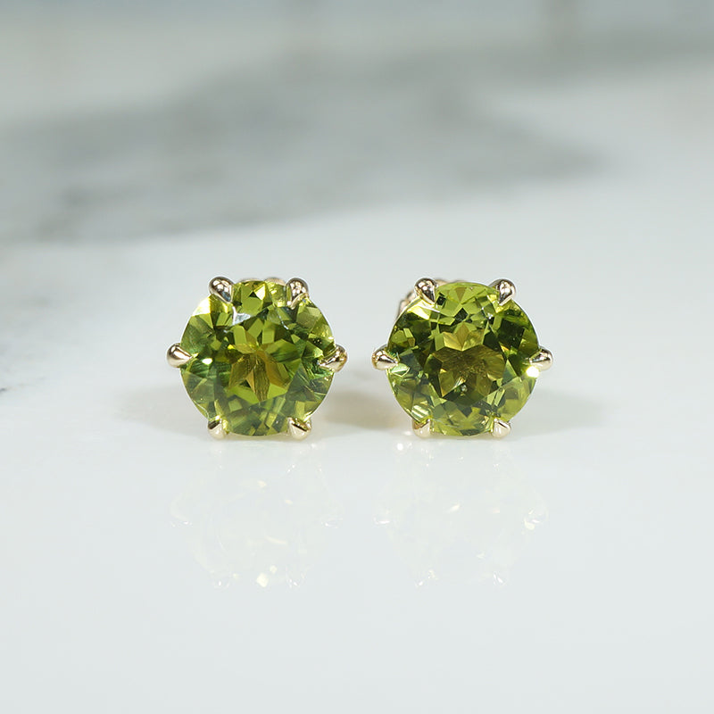 Rich Green 2tcw Peridot Stud Earrings