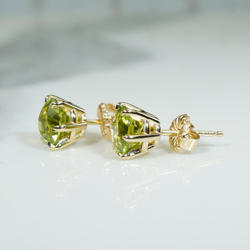 Rich Green 2tcw Peridot Stud Earrings