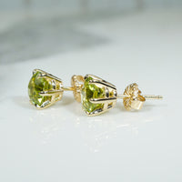 Rich Green 2tcw Peridot Stud Earrings