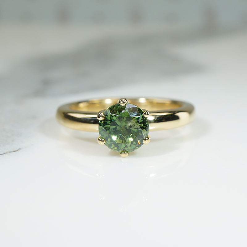 Green Beauty Demantoid Garnet Solitaire