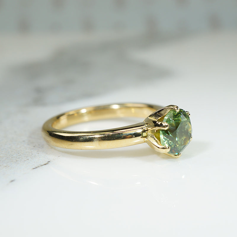 Green Beauty Demantoid Garnet Solitaire