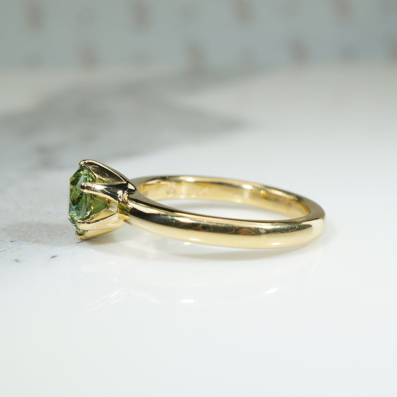 Green Beauty Demantoid Garnet Solitaire