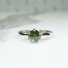 Shimmering Star Cut Green Garnet Solitaire