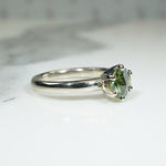 Shimmering Star Cut Green Garnet Solitaire