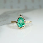 Vintage Vibrant Emerald Engagement Ring