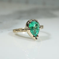 Vintage Vibrant Emerald Engagement Ring