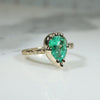 Vintage Vibrant Emerald Engagement Ring