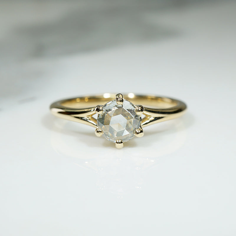 Exquisite Rose Cut Diamond in Recycled 18k Gold Ring by 720