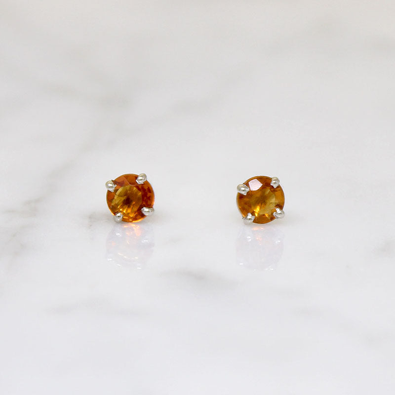 Whiskey-Colored Citrine Stud Earrings