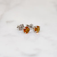 Whiskey-Colored Citrine Stud Earrings