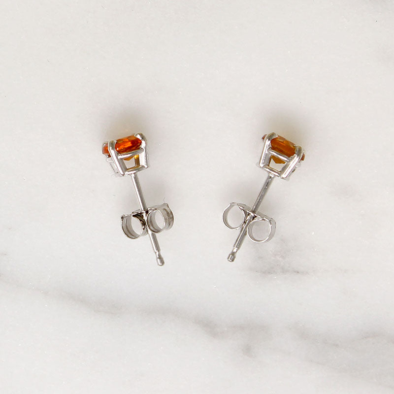 Whiskey-Colored Citrine Stud Earrings