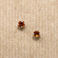 Whiskey-Colored Citrine Stud Earrings
