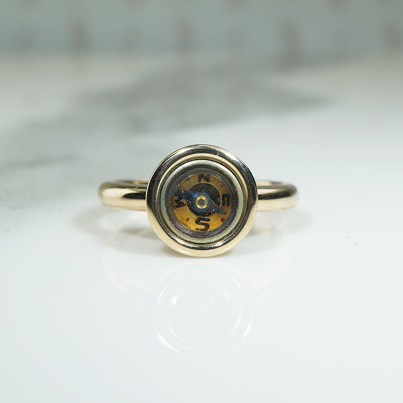 Antique Compass Ring in Recycled Gold