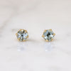 Radiant .83tcw Aquamarine in Gold Stud Earrings