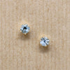 Radiant .83tcw Aquamarine in Gold Stud Earrings