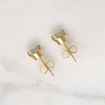 Radiant .83tcw Aquamarine in Gold Stud Earrings