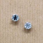 Glittering 1.44tcw Aquamarine in White Gold Studs