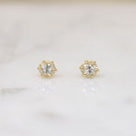 Sweet .38tcw Old European Cut Diamond Stud Earrings