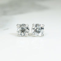 Gorgeous 1.43tcw Old European Cut Diamonds in Platinum Studs