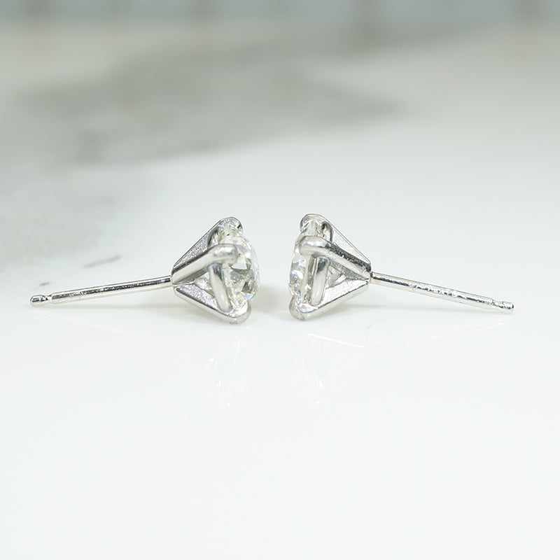 Gorgeous 1.43tcw Old European Cut Diamonds in Platinum Studs
