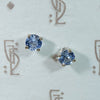 Pale Blue Vintage Sapphires in 14k White Gold Studs