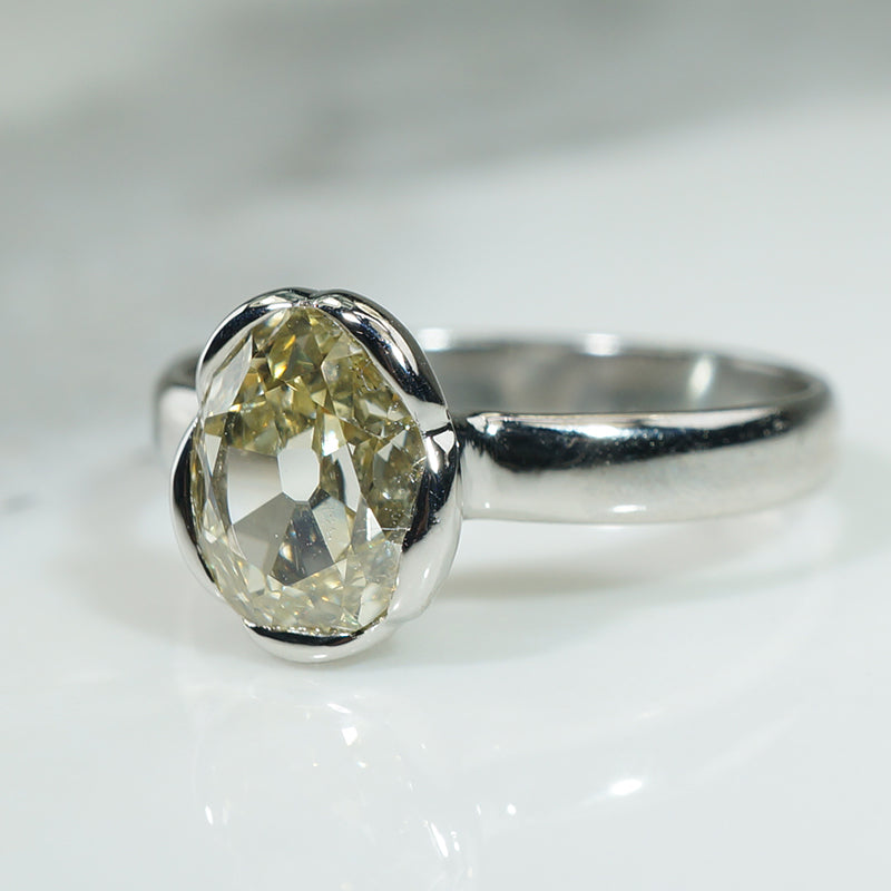 Antique 1.38ct Oval Diamond in Platinum Ring by 720