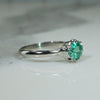 Brilliant Green Emerald Platinum Solitaire by 720