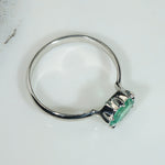 Brilliant Green Emerald Platinum Solitaire by 720