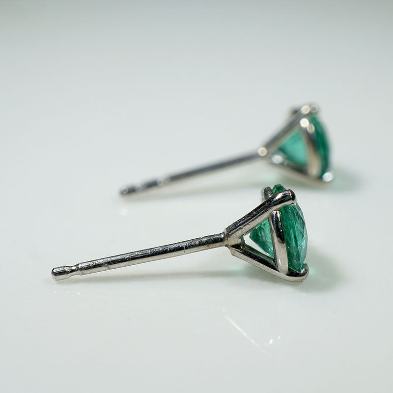 Enchanting Emeralds in White Gold Martini Studs 