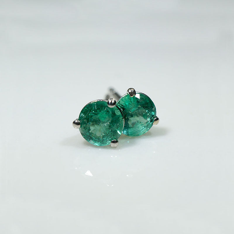 Enchanting Emeralds in White Gold Martini Studs 
