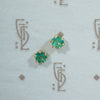 Radiant .48tcw Emeralds in Gold Stud Earrings