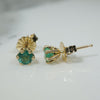 Radiant .48tcw Emeralds in Gold Stud Earrings