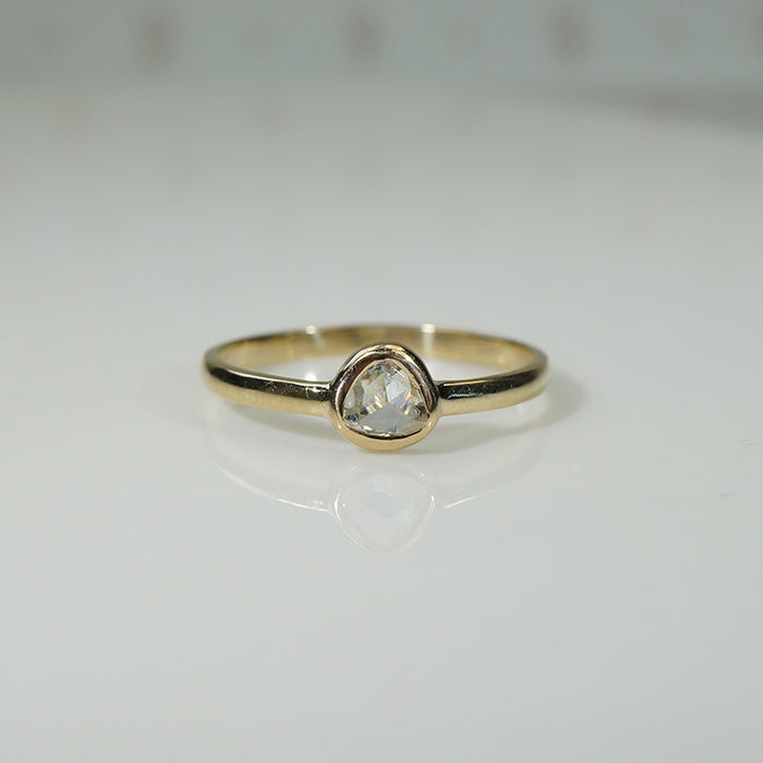 Refined Rose Cut Diamond Solitaire Ring by 720