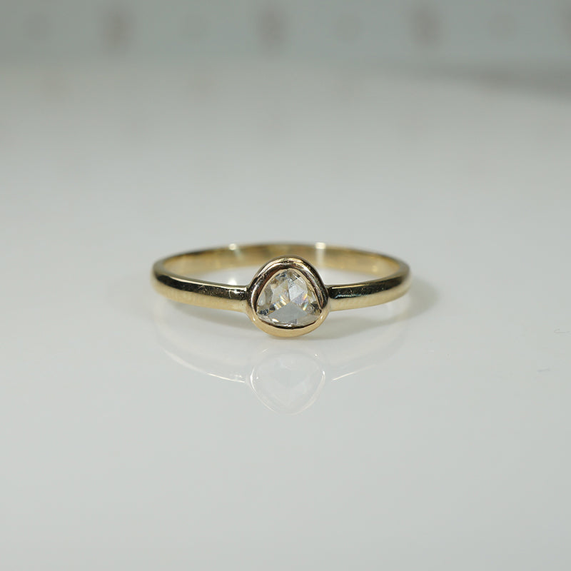 Refined Rose Cut Diamond Solitaire Ring by 720