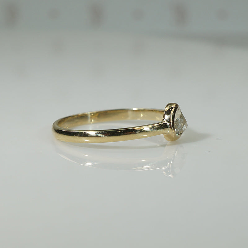 Refined Rose Cut Diamond Solitaire Ring by 720