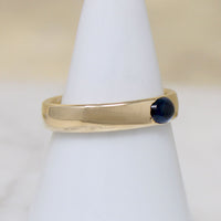 Cabochon Sapphire c.1900 in Curvaceous Gold Band by 720