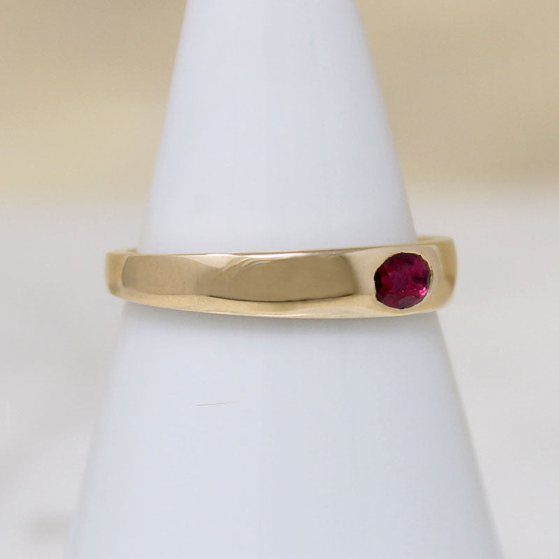 Regency Era Ruby in Tapered Gold Band by 720