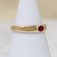 Regency Era Ruby in Tapered Gold Band by 720