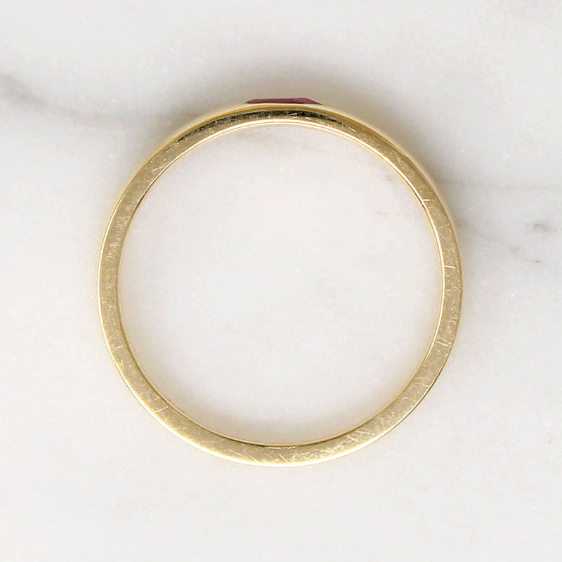 Regency Era Ruby in Tapered Gold Band by 720