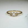 Rose Cut Diamond Crescent Moon Ring